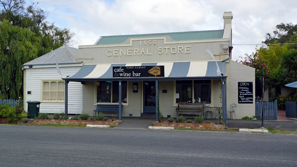 Port Albert Cafe and Wine Bar (2012). Built in 1856 as the General Store and operated as such until 2004. This is well worth the drive, just for the meals they serve!